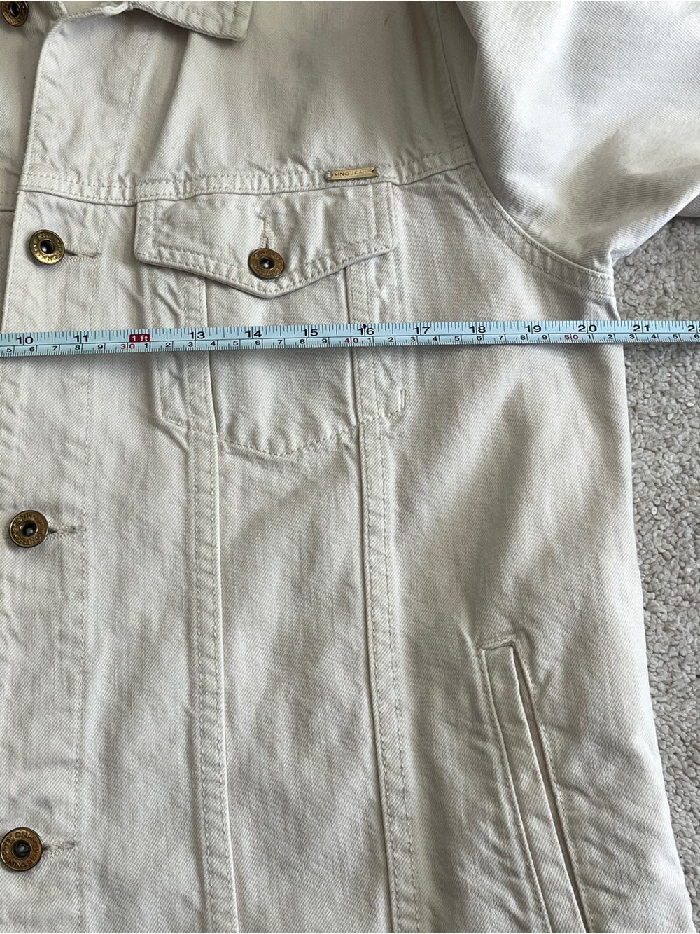 Mango Cream Button-Front Denim Jacket - Picture 9 of 10